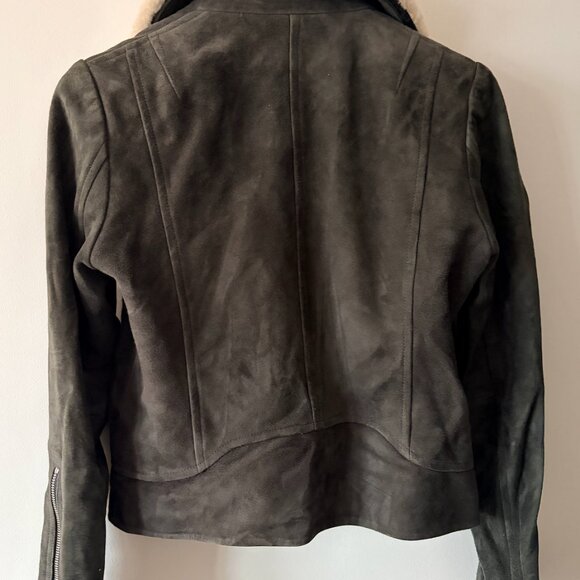 rag & bone Mack Suede Aviator Jacket, Small, Dark Grey - Picture 3 of 5
